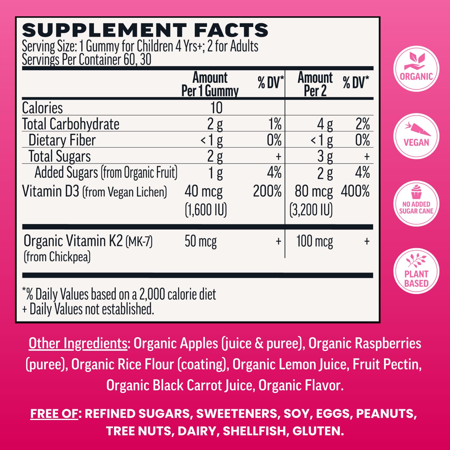 Llama Naturals Vitamin D3 Gummies - Vegan Real Fruit

