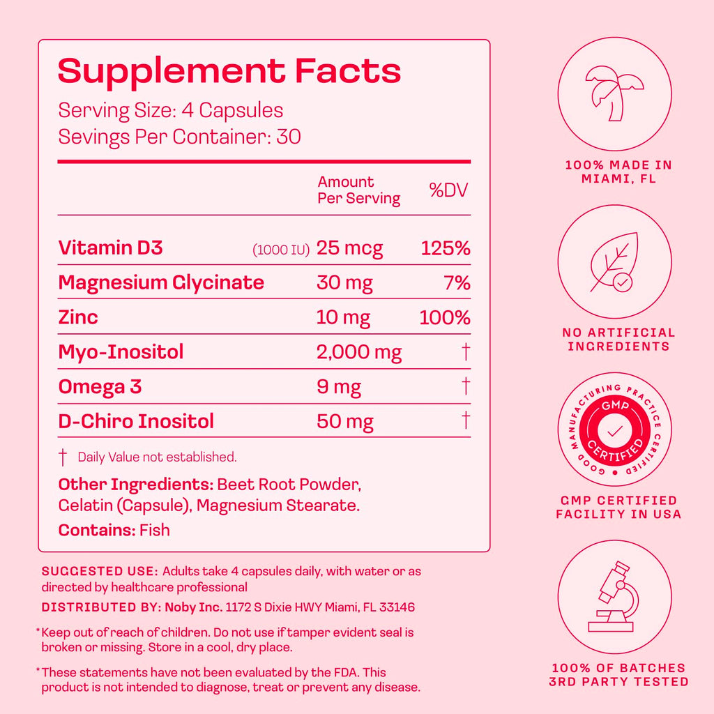 Peach Perfect Inositol Multivitamin for Women – 40:1 Blend


