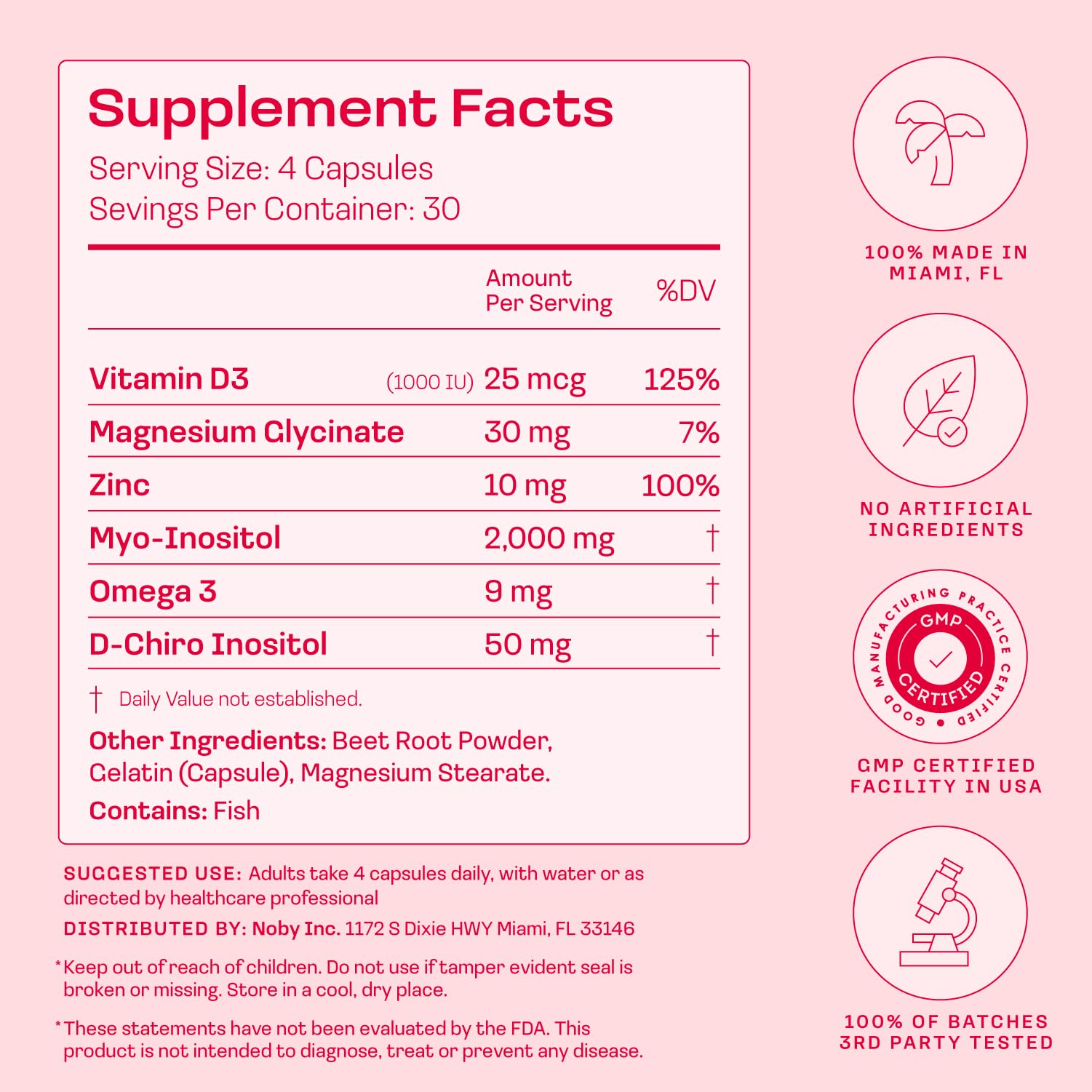 Peach Perfect Inositol Multivitamin for Women – 40:1 Blend

