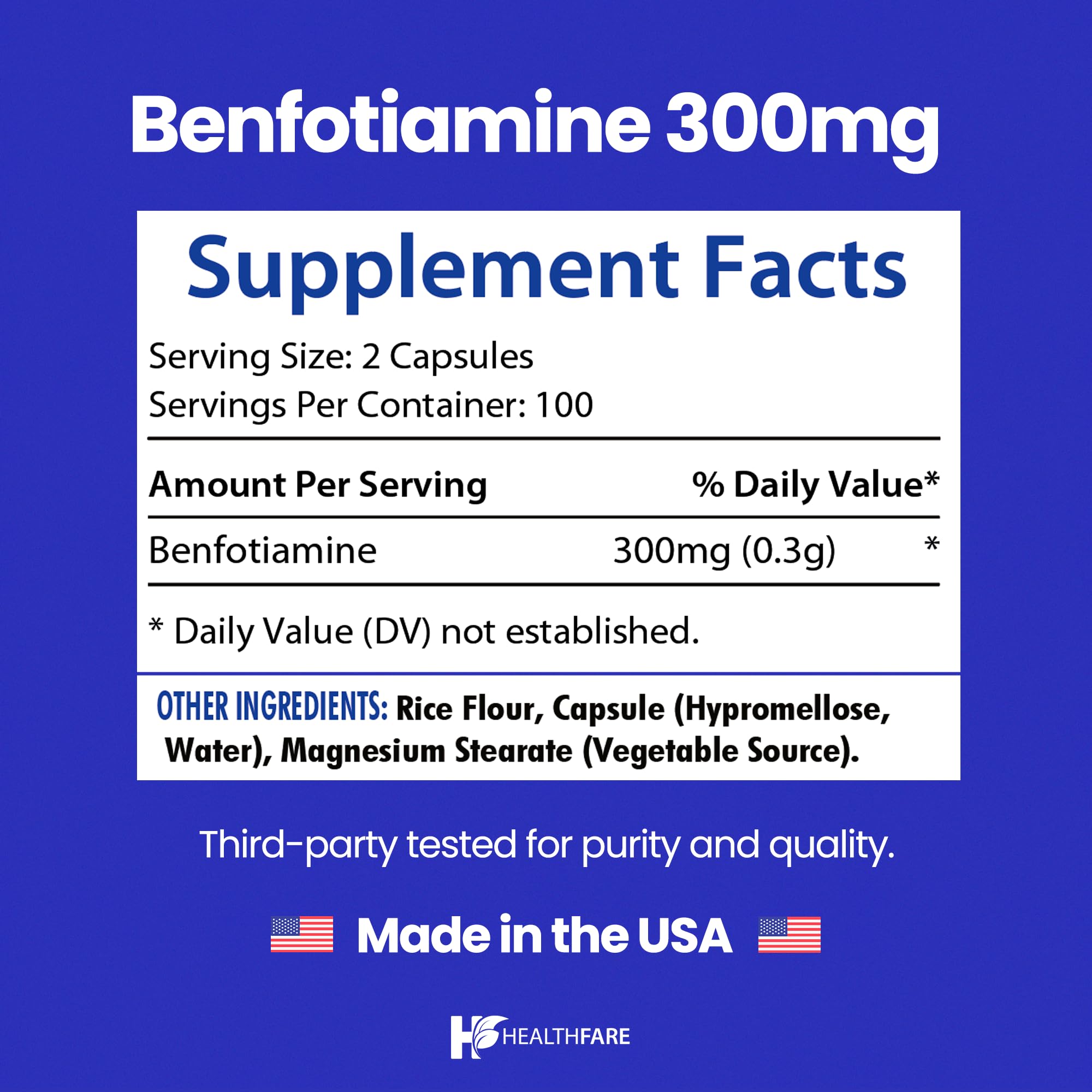 Healthfare Benfotiamine Supplement | Enhanced Absorption

