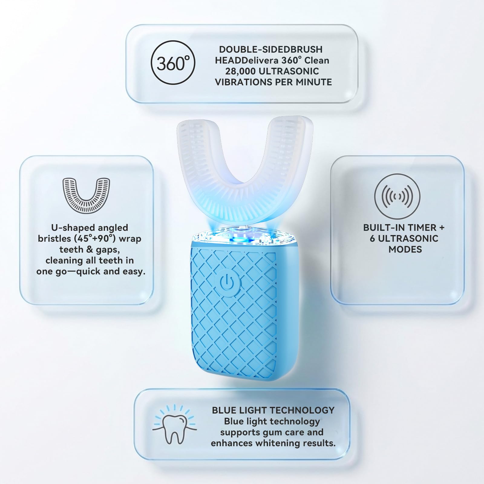 Sonic Electric Toothbrush for Adults – 360° Stain Removal

