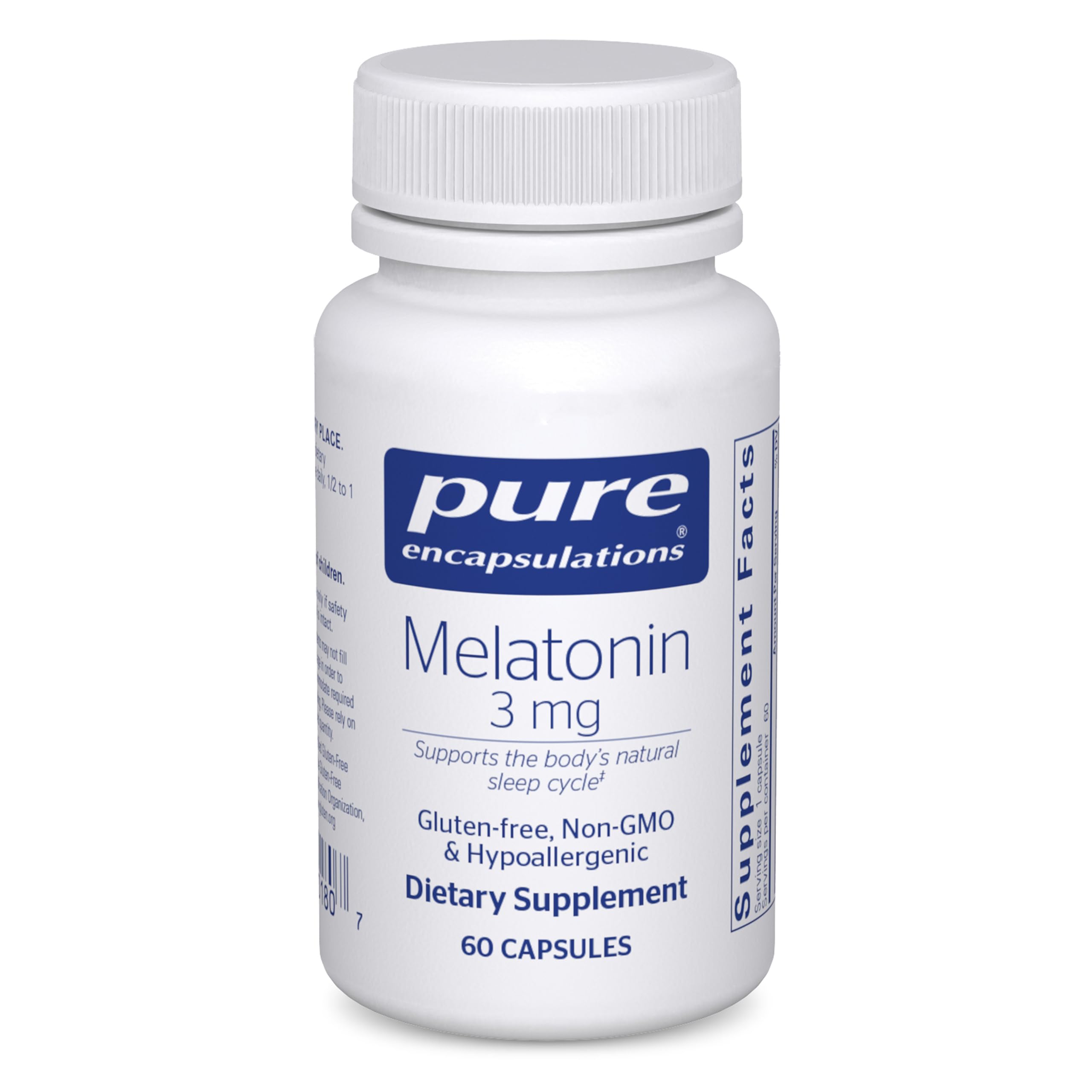 Pure Encapsulations Melatonin 3 mg Dietary Supplement Sleep Support