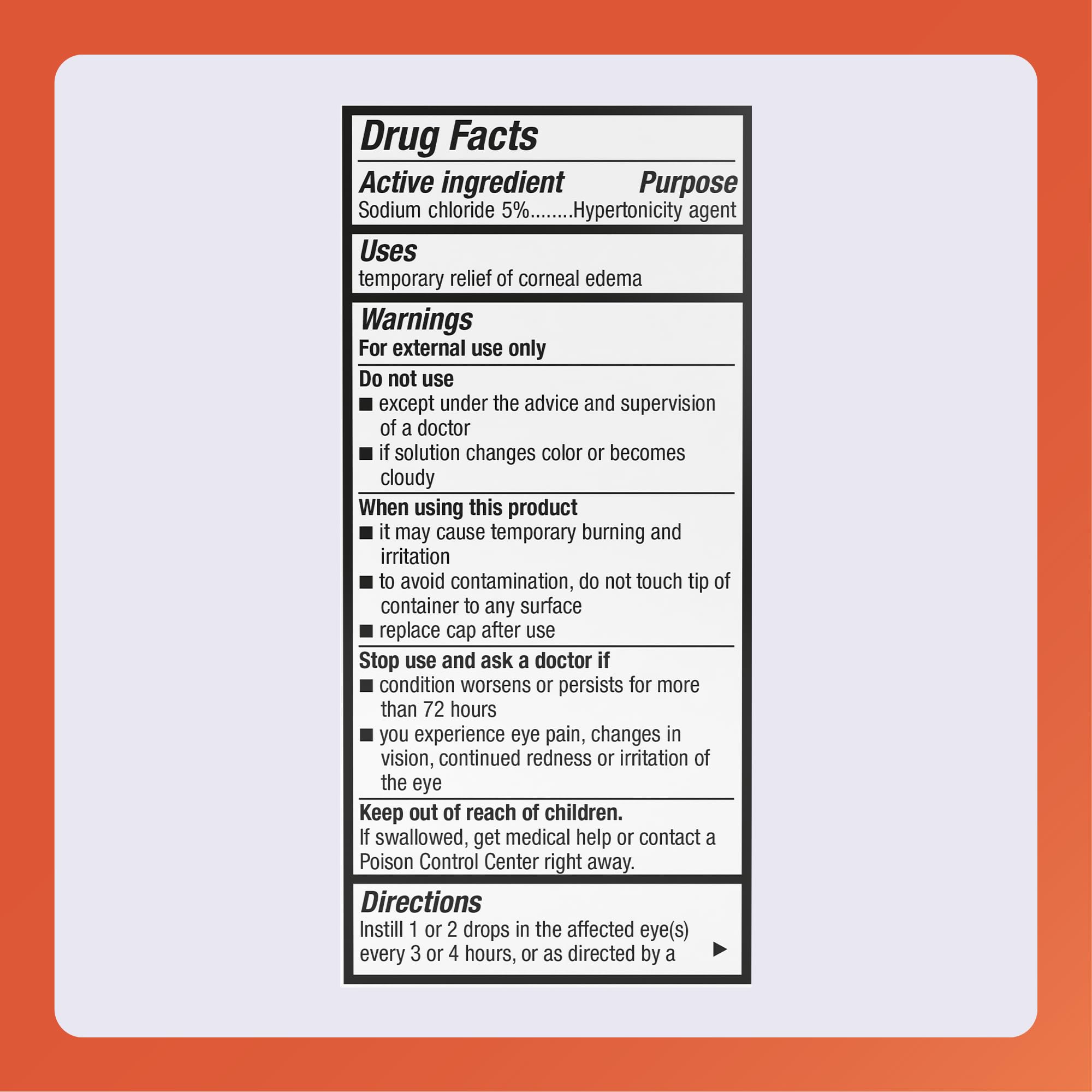 Rugby Ophthalmic Solution 5% Eye Drops for Corneal Edema

