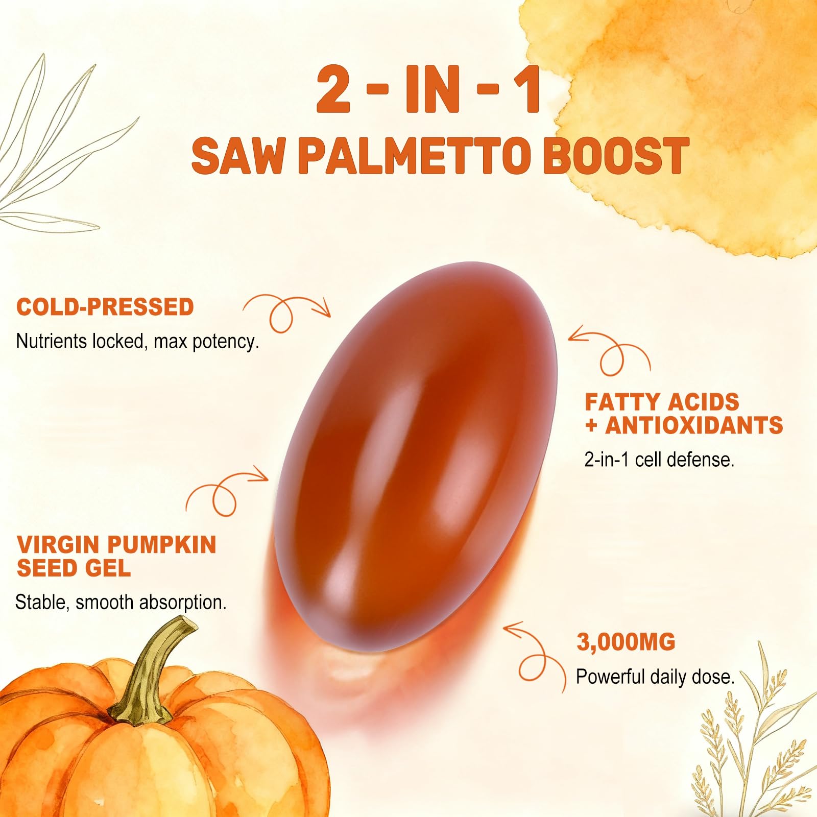 BEWORD Pumpkin Seed & Saw Palmetto Capsules - Hair Prostate

