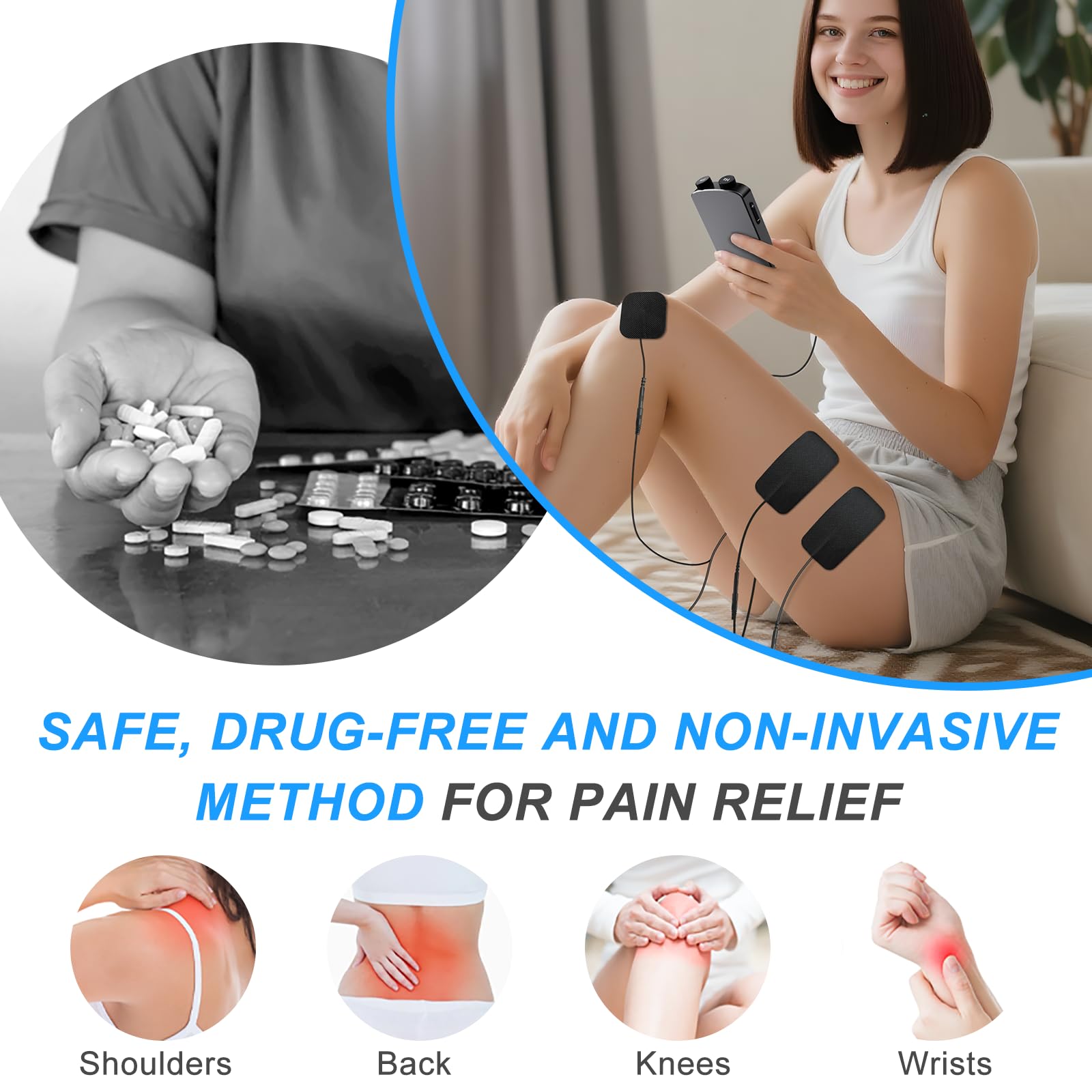 Belifu 4-in-1 TENS EMS Unit for Pain Relief


