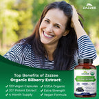 Zazzee Organic Bilberry Extract for Eye Health

