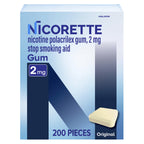Nicorette Nicotine Gum Stop Smoking Aid 2 mg Original Flavor

