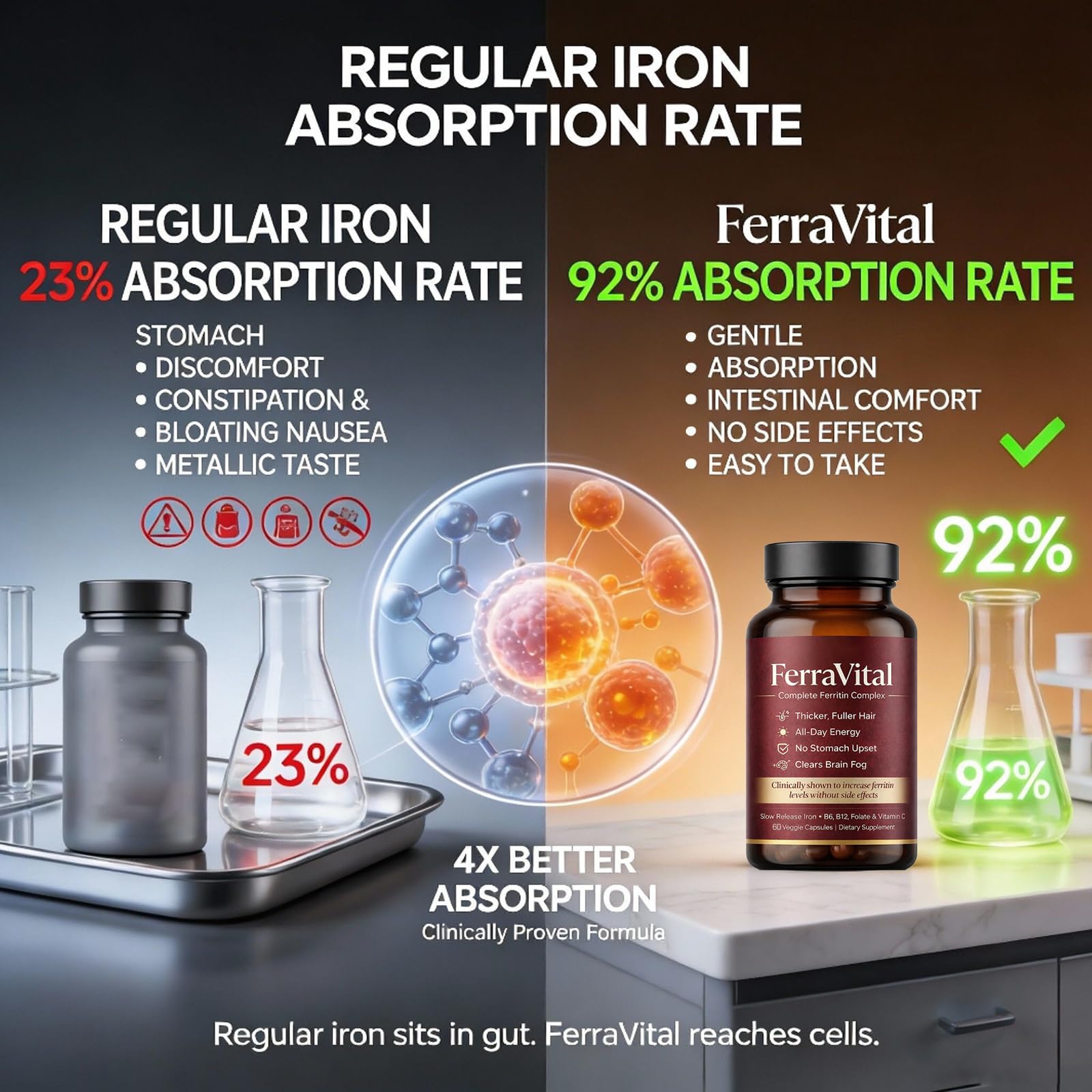 FerraVital Iron Supplement for Women Ferritin Support

