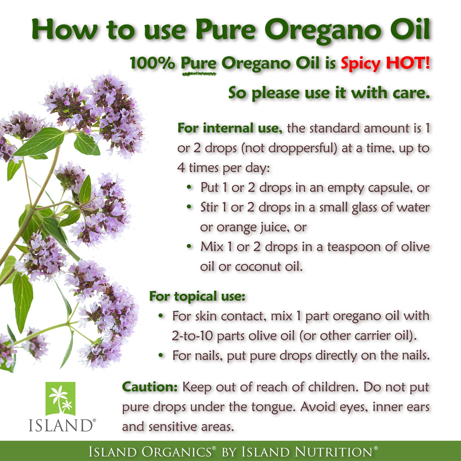 Oregano Oil Drops by Island Nutrition

