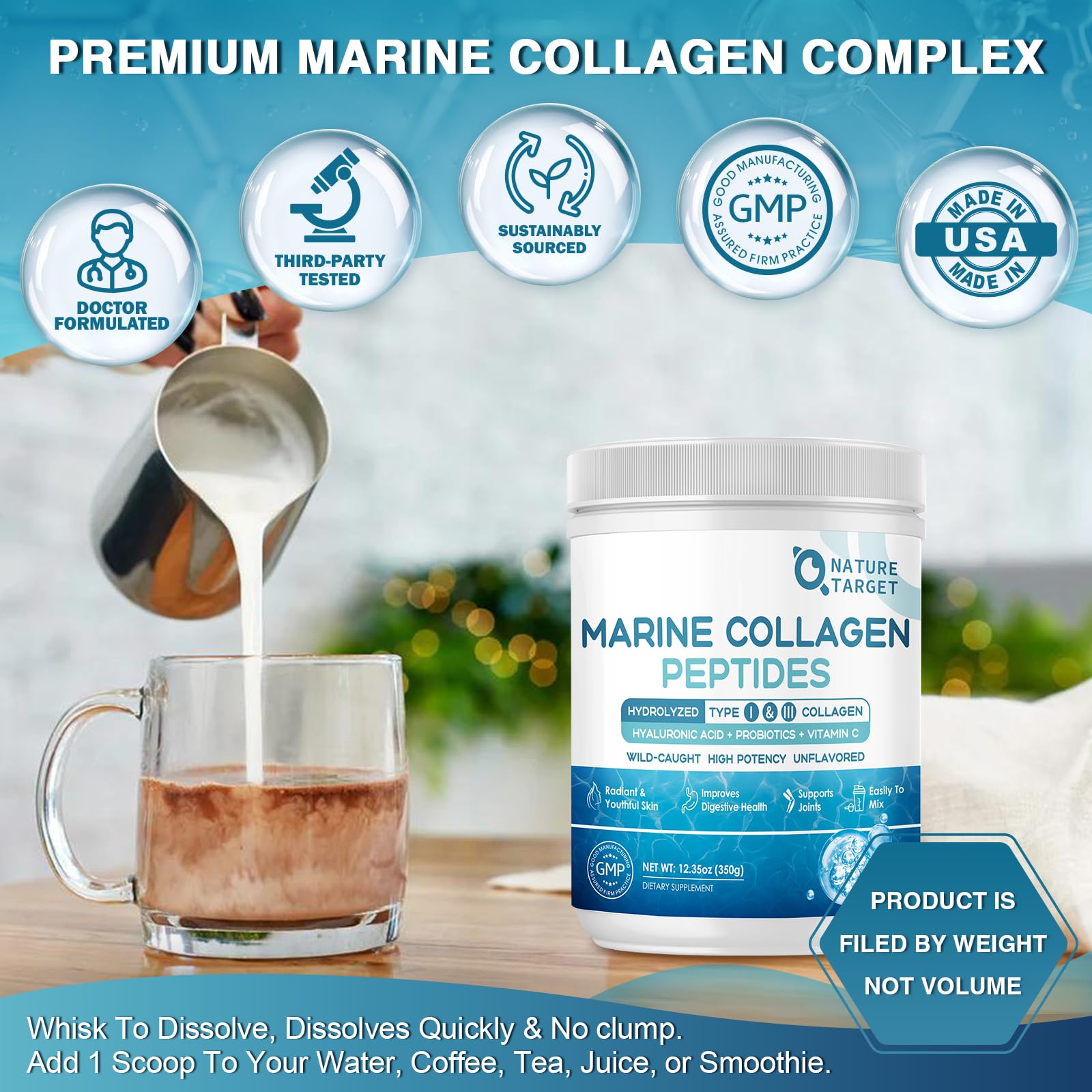 Nature Target Marine Collagen Peptides Powder - Skin Support

