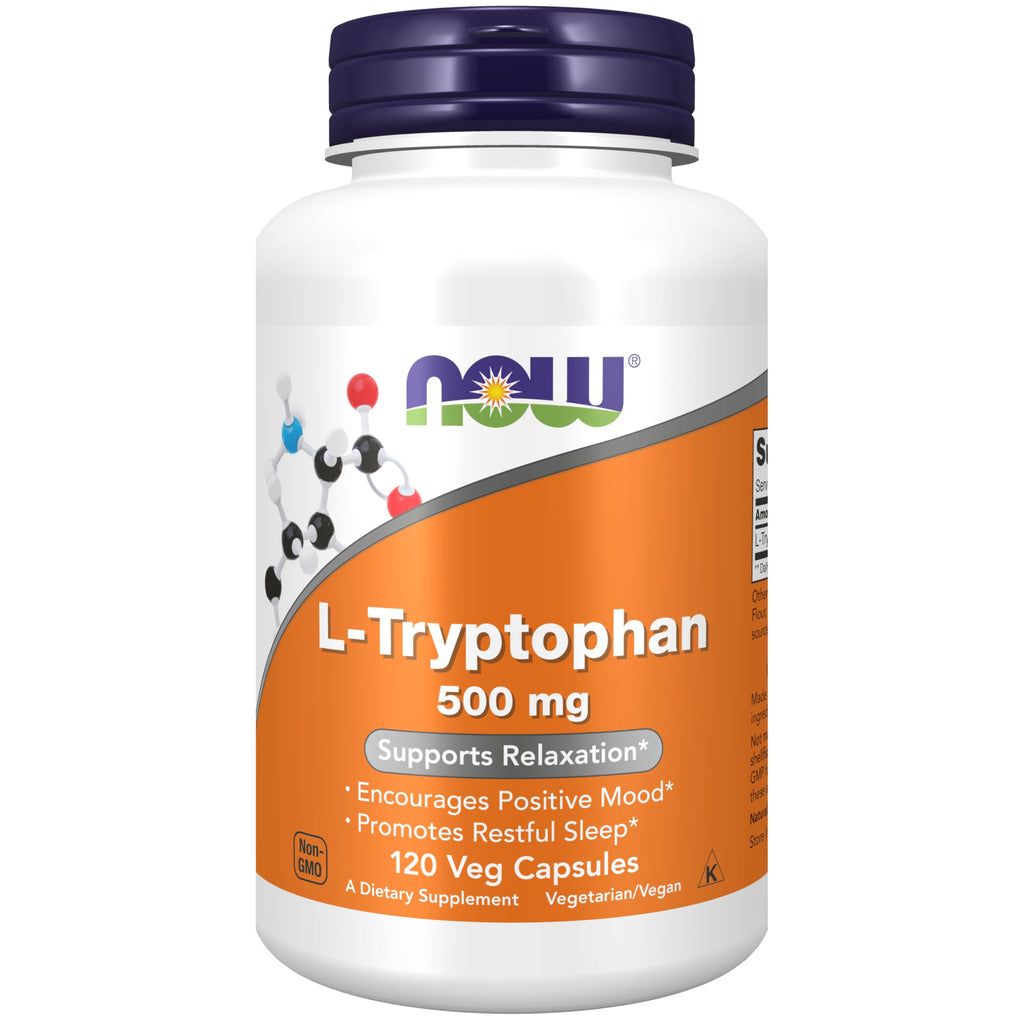 NOW Foods L-Tryptophan 500 mg Supplement | Mood & Sleep

