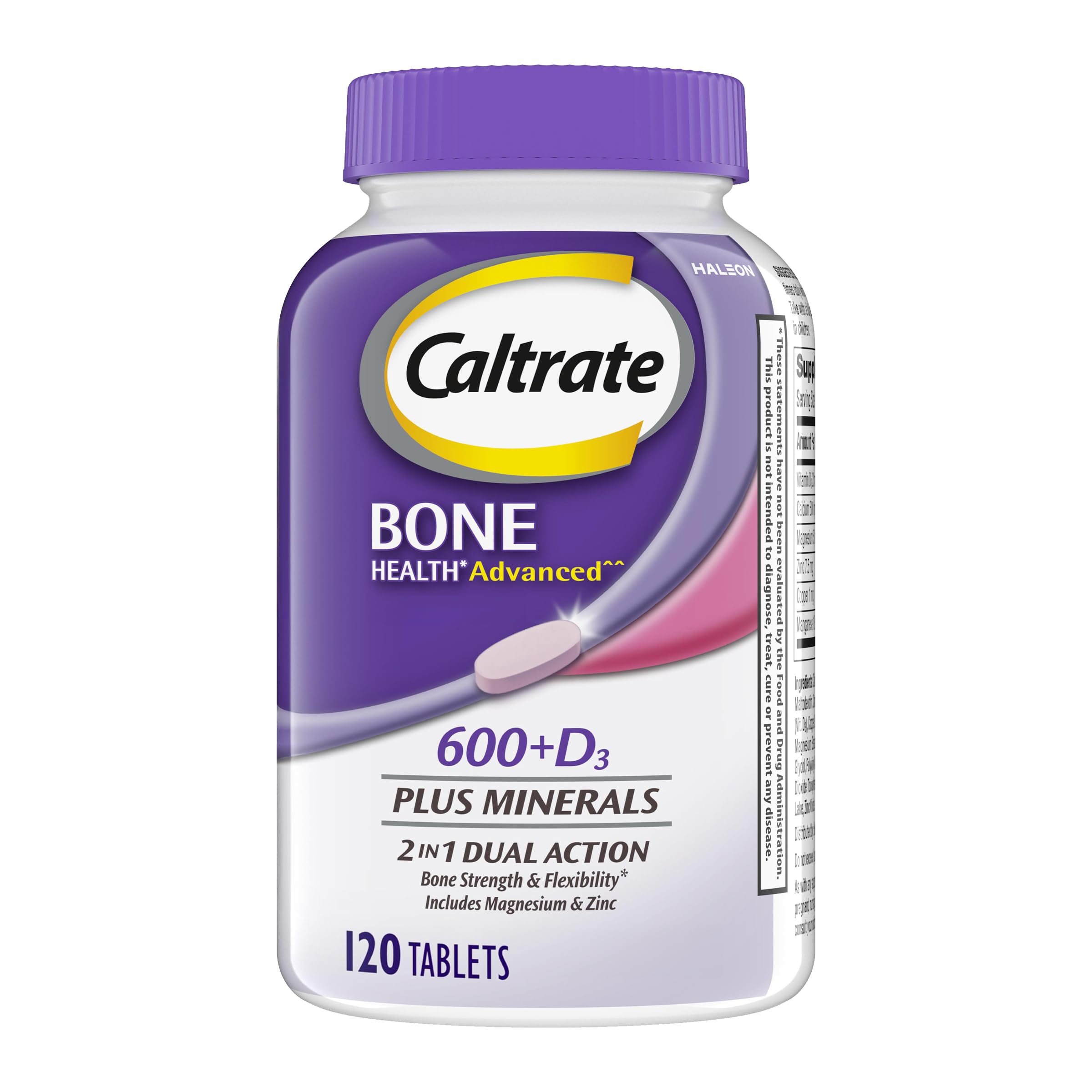 Caltrate 600 Plus D3 Minerals Calcium & Vitamin D Tablets for Bone Health