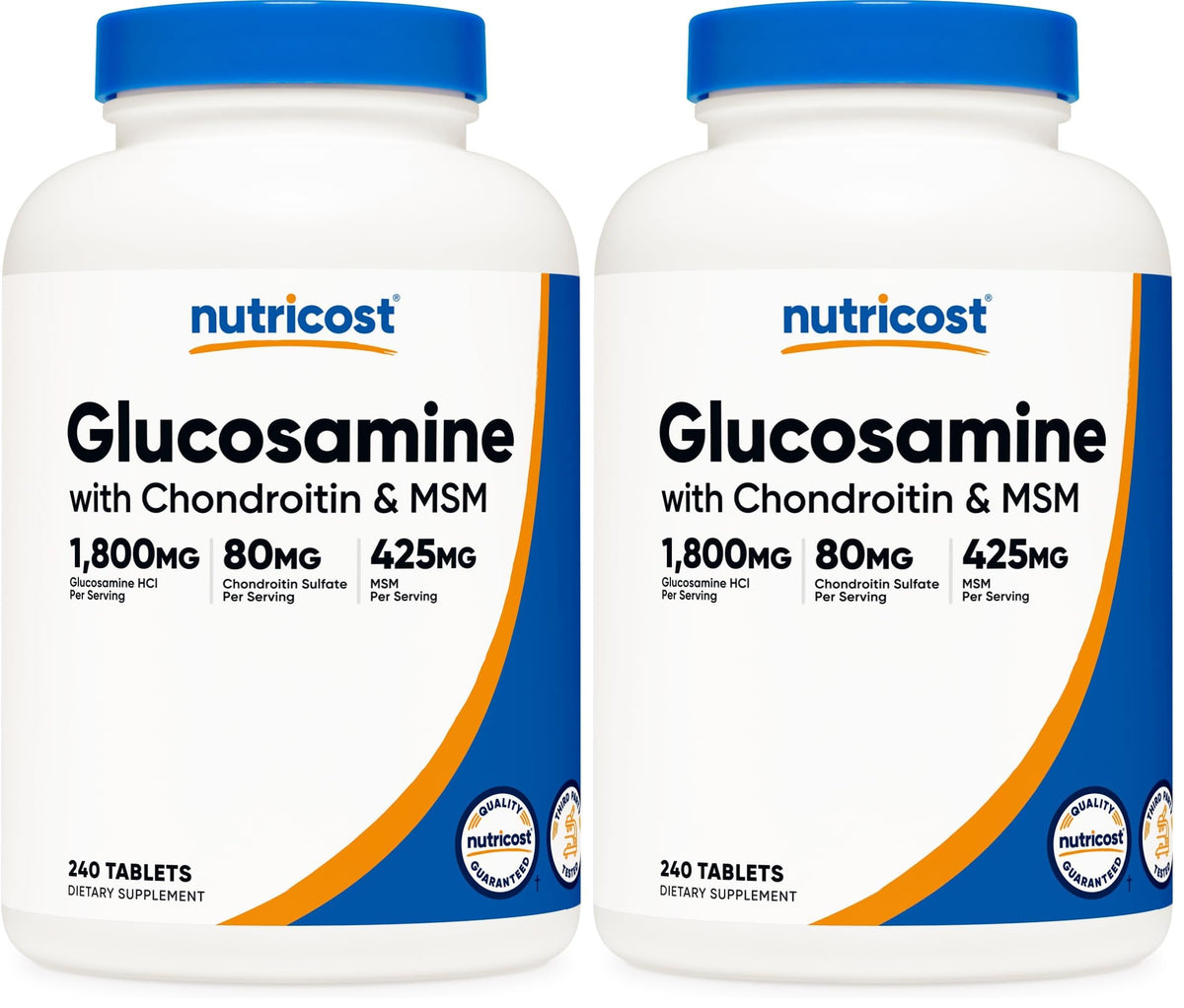 Nutricost Glucosamine HCl 1800mg with Chondroitin & MSM - Non-GMO Gluten Free