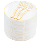 Festiva Disposable Dessert Plates with Forks


