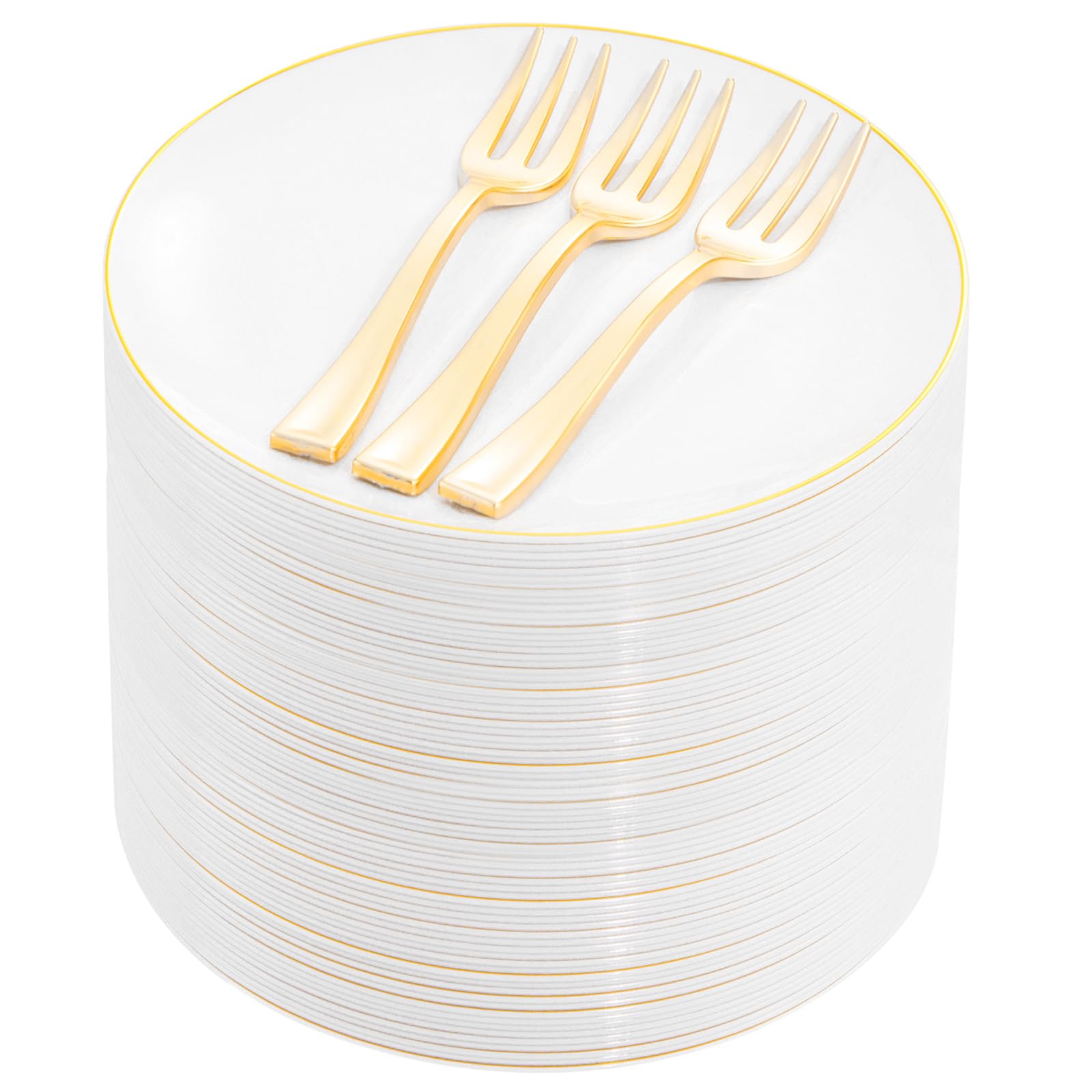Festiva Disposable Dessert Plates with Forks


