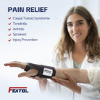 FEATOL Carpal Tunnel Wrist Brace with Splint | Work Night

