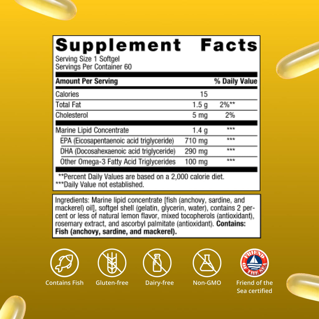 Metagenics OmegaGenics Omega-3 Fish Oil 1000 mg EPA DHA

