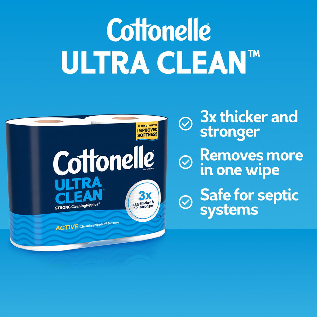 Cottonelle Ultra Clean Toilet Paper with CleaningRipples

