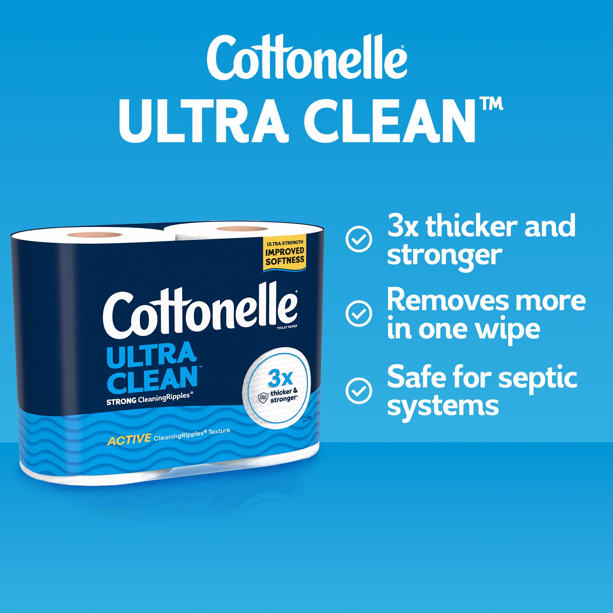 Cottonelle Ultra Clean Toilet Paper with CleaningRipples

