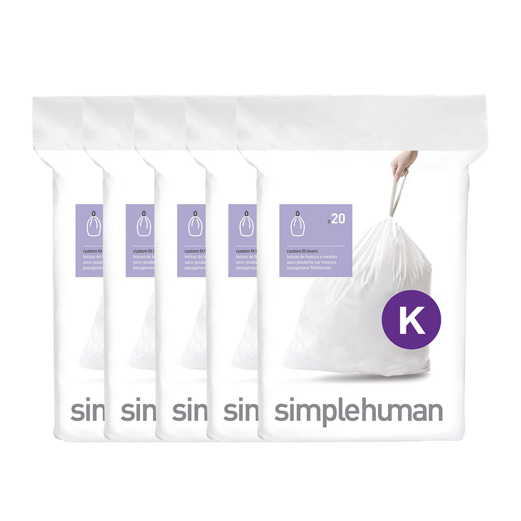 simplehuman Code K Custom Fit Trash Liners with Drawstring

