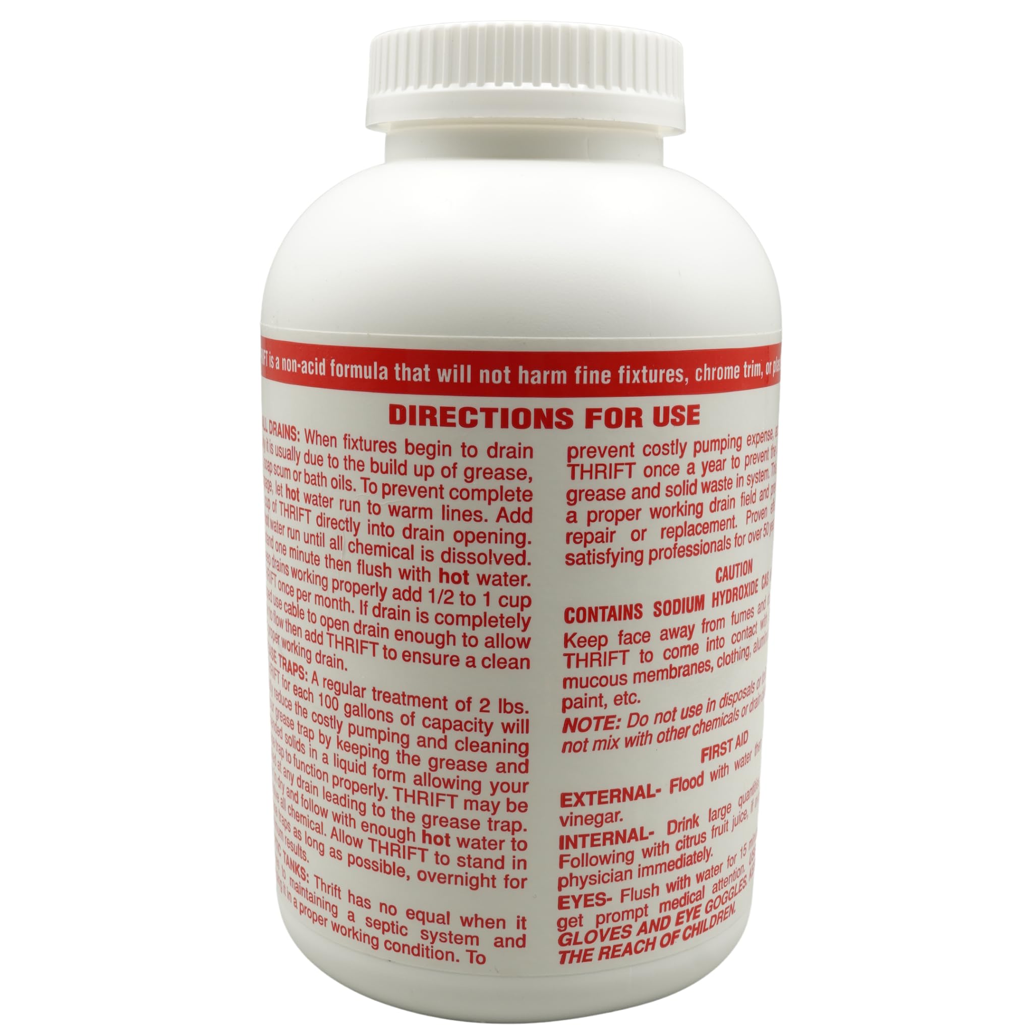 Drain Cleaner Thrift T-200 Odorless - Hot Water Activated

