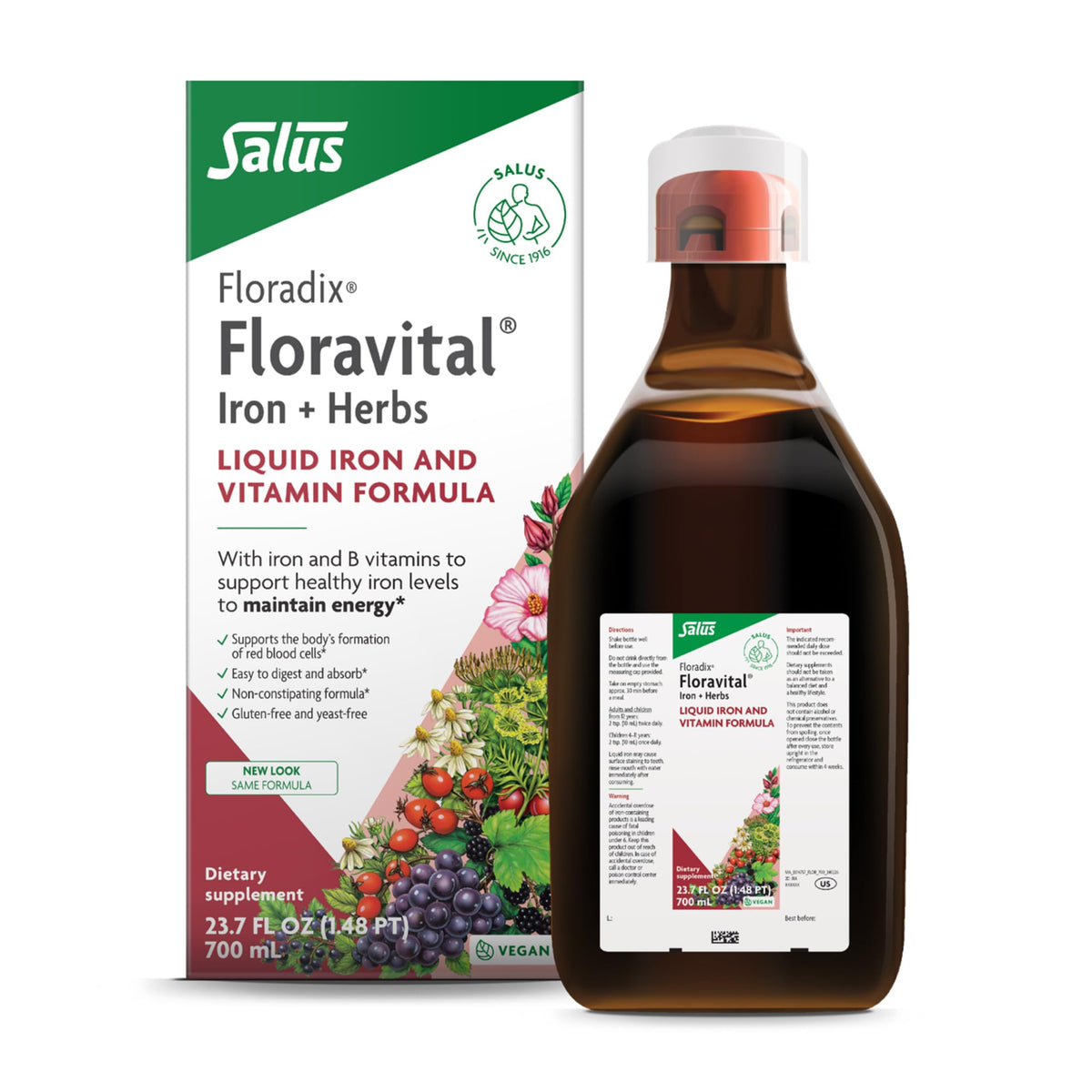 Floravital Liquid Iron Supplement by Salus