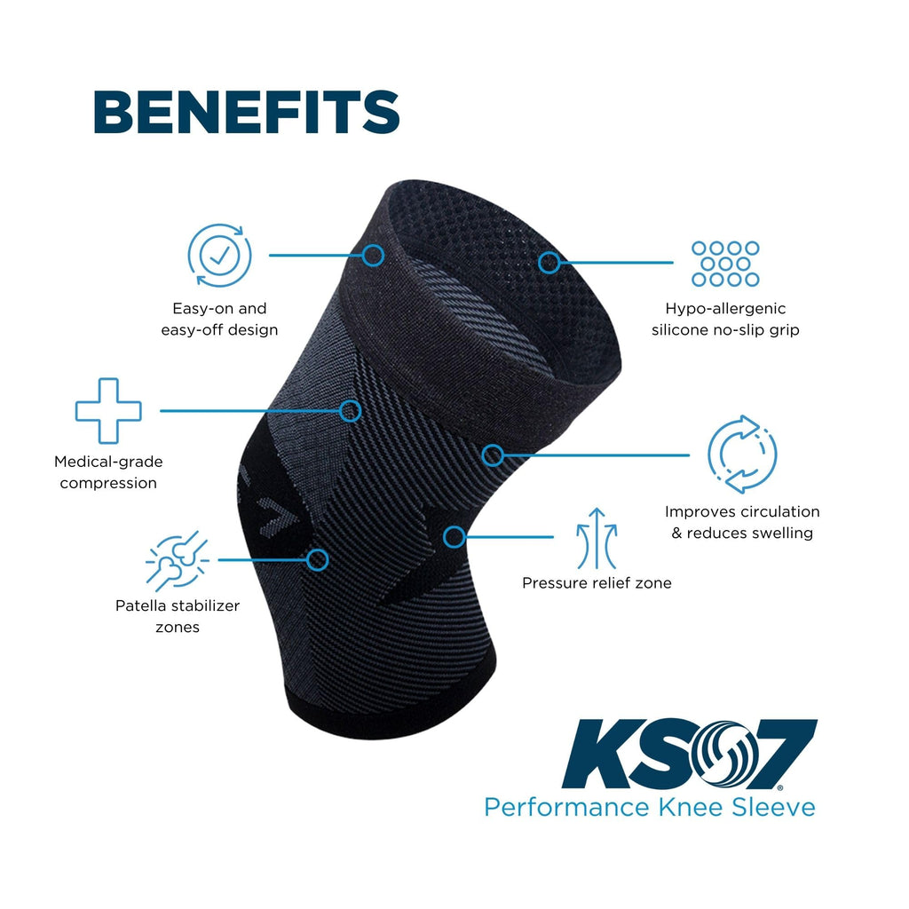 OrthoSleeve KS7 Knee Compression Sleeve for Pain Relief

