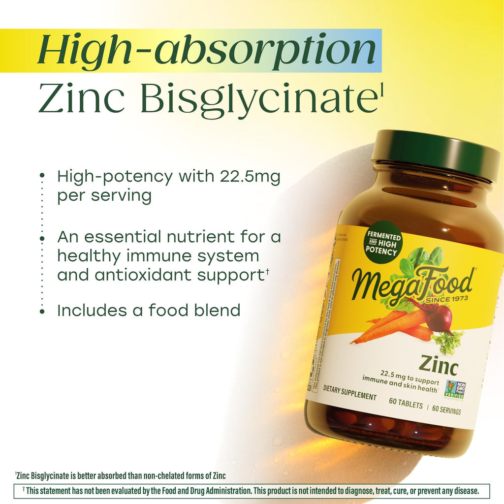MegaFood Zinc Supplements - Vegan Immune Support

