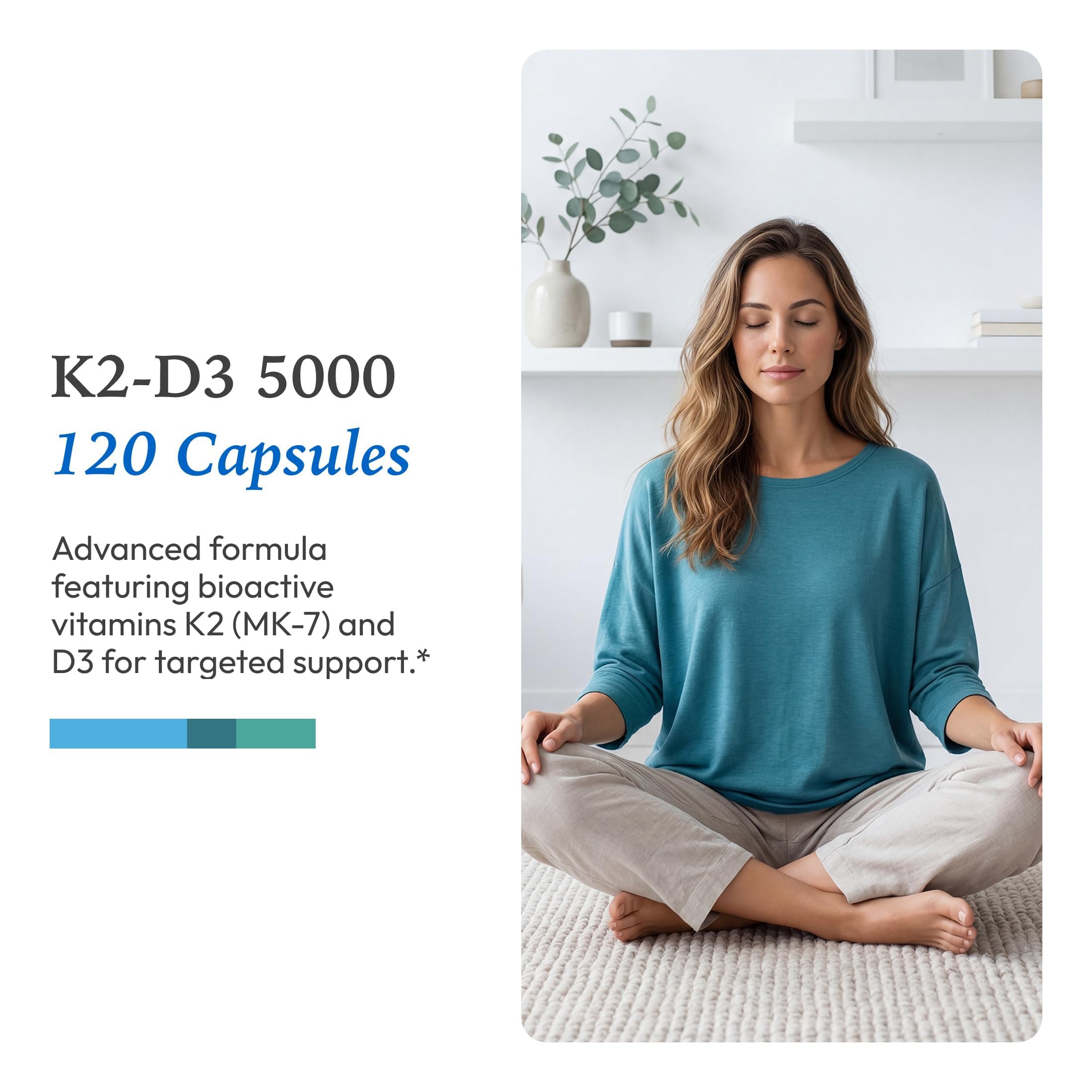 Vitamin D3 K2 XYMOGEN 5000 Supplement for Immune Support

