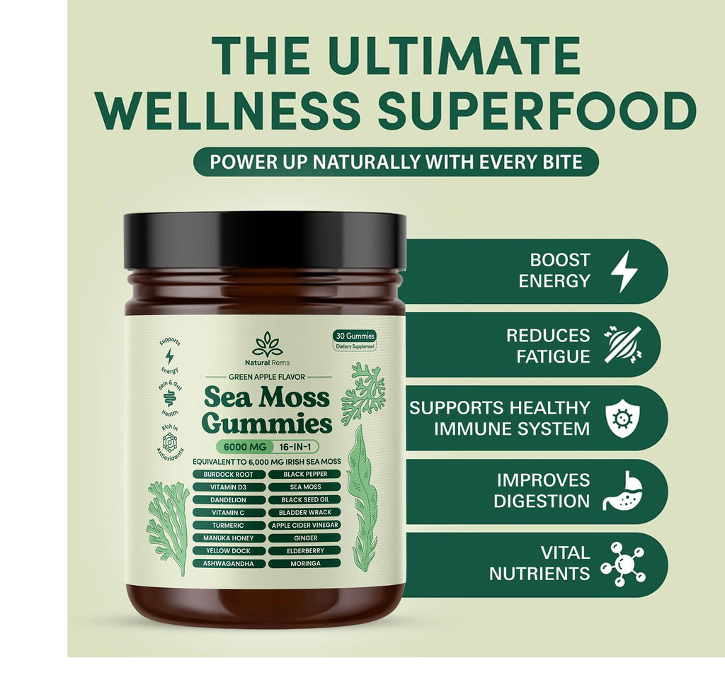 Sea Moss Gummies by Natural Rems | Wellness Support

