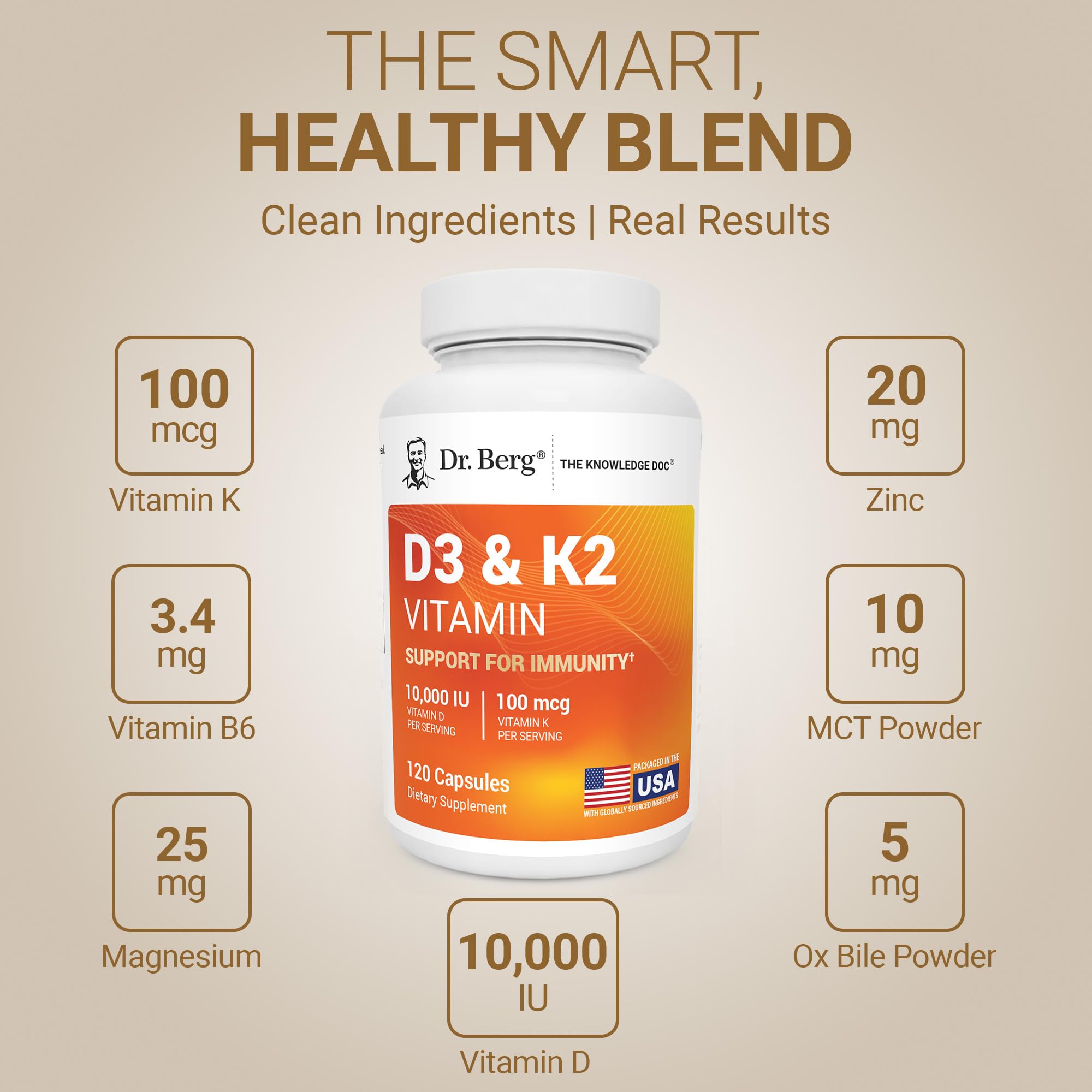 Dr. Berg Vitamin D3 K2 Maximum Strength 7-in-1

