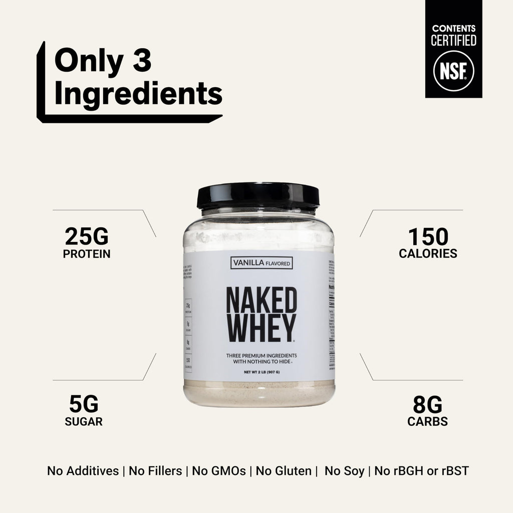 NAKED Whey Protein Powder - Grass-Fed, Non-GMO, Gluten-Free

