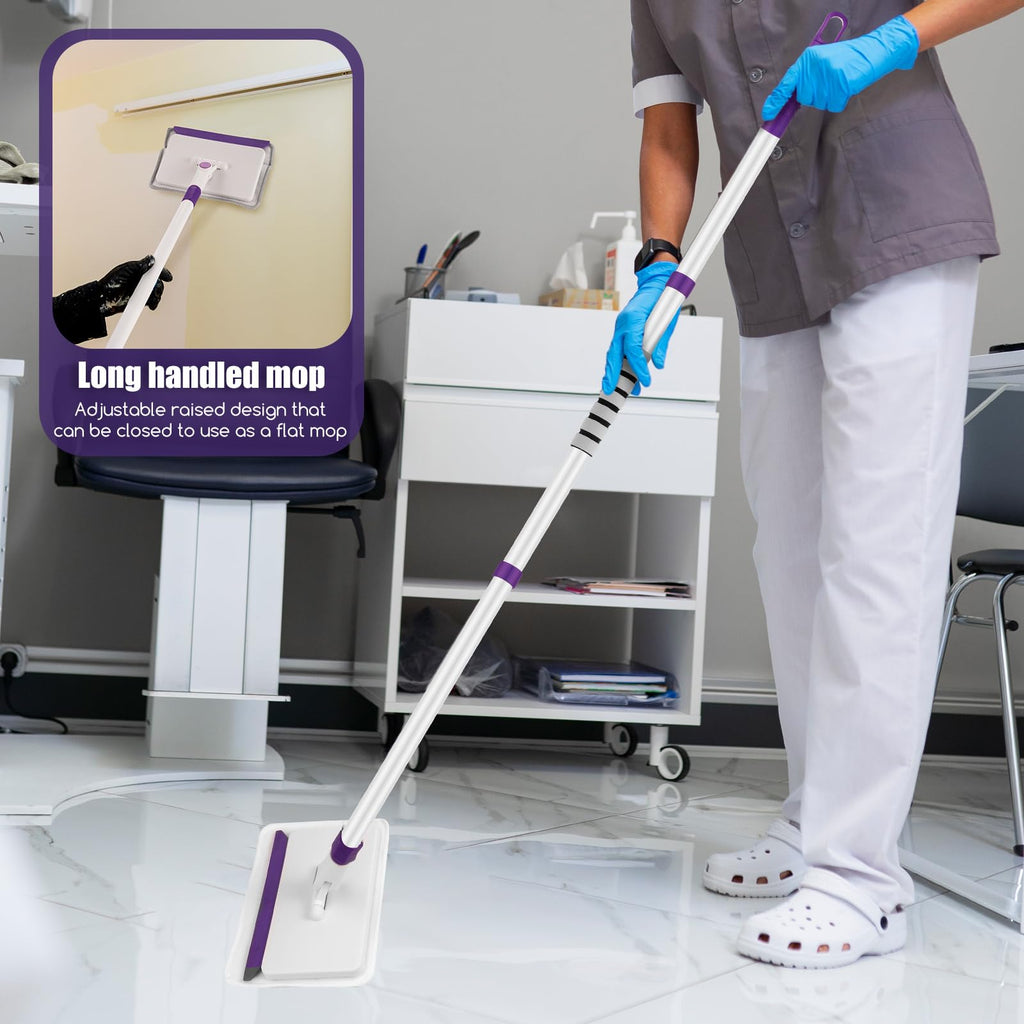 Baseboard Cleaner Tool with Handle and Reusable Pads

