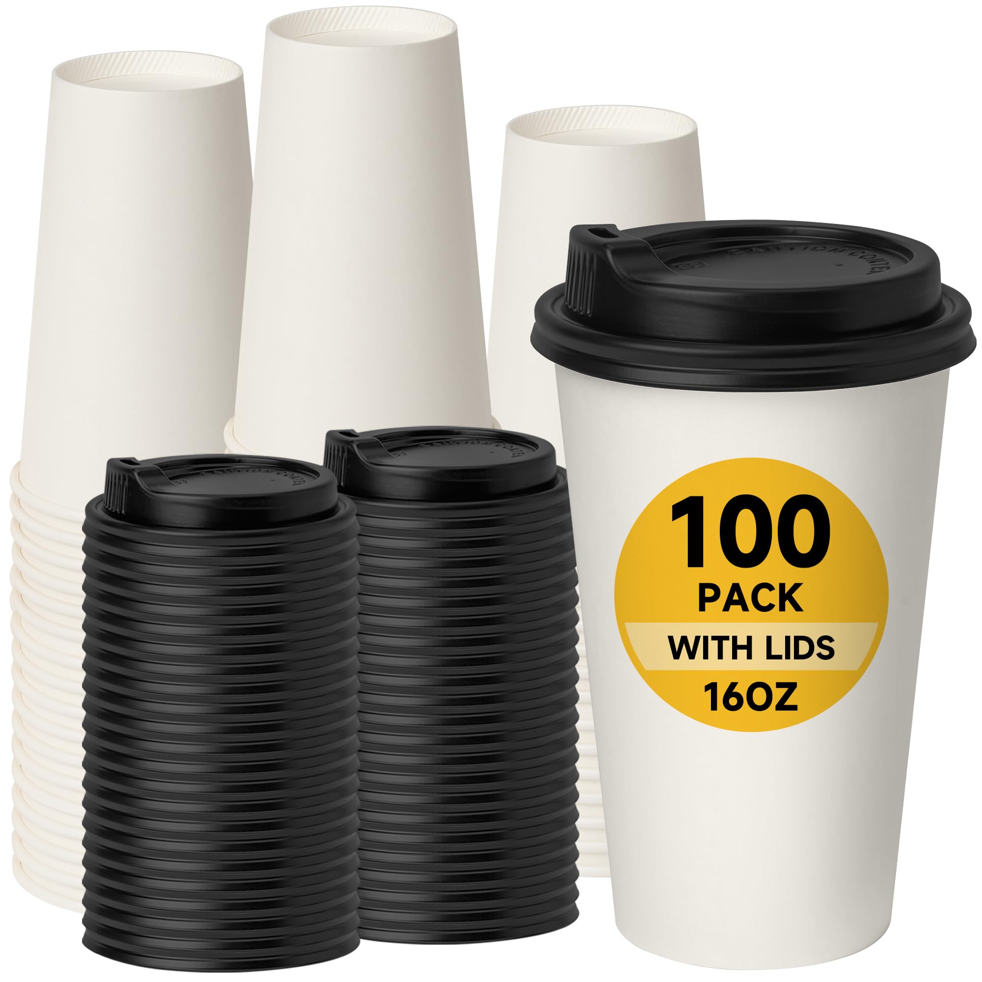 RACETOP Disposable Coffee Cups with Lids