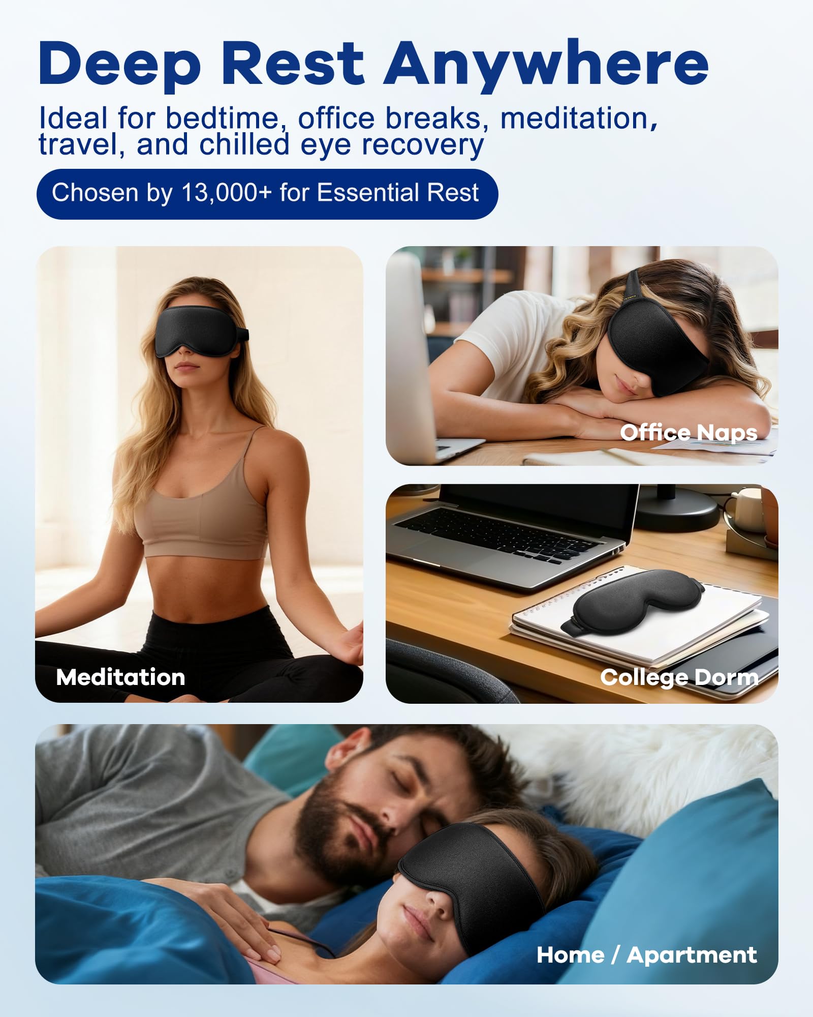 Cooling Gel Eye Mask | 3D Weighted Sleep & Migraine Relief


