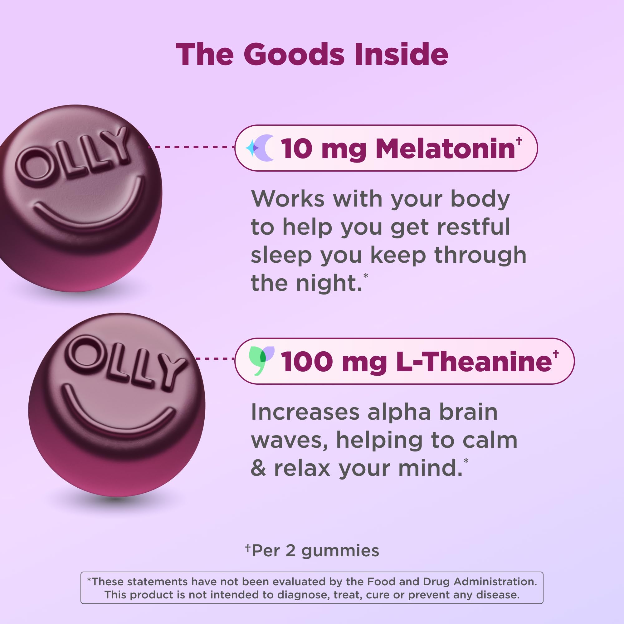 Olly Sleep Gummies with Melatonin and L-Theanine | Sleep Aid

