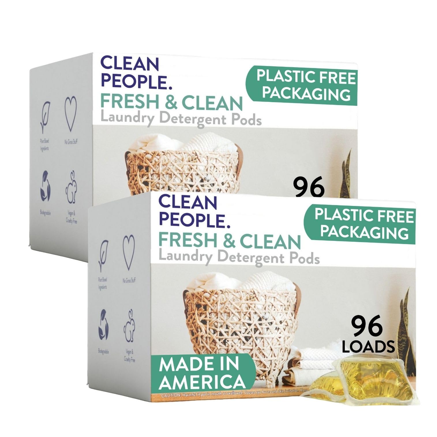 The Clean People Laundry Detergent Pods - Hypoallergenic Plant-Based Formula