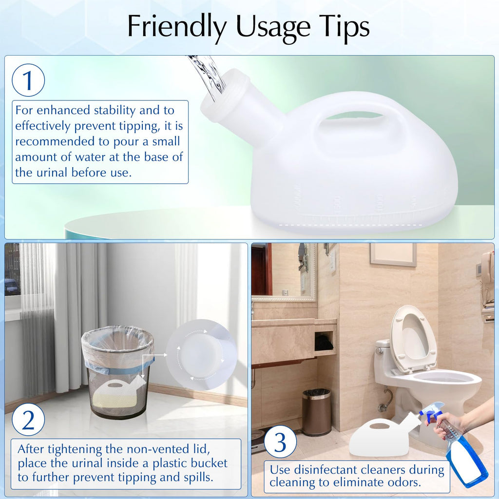 OOCOME Urinal Bottle for Men | Spill-Proof 2000 ml

