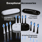 AquaSonic Duo Electric Toothbrush Set - Wireless Charging

