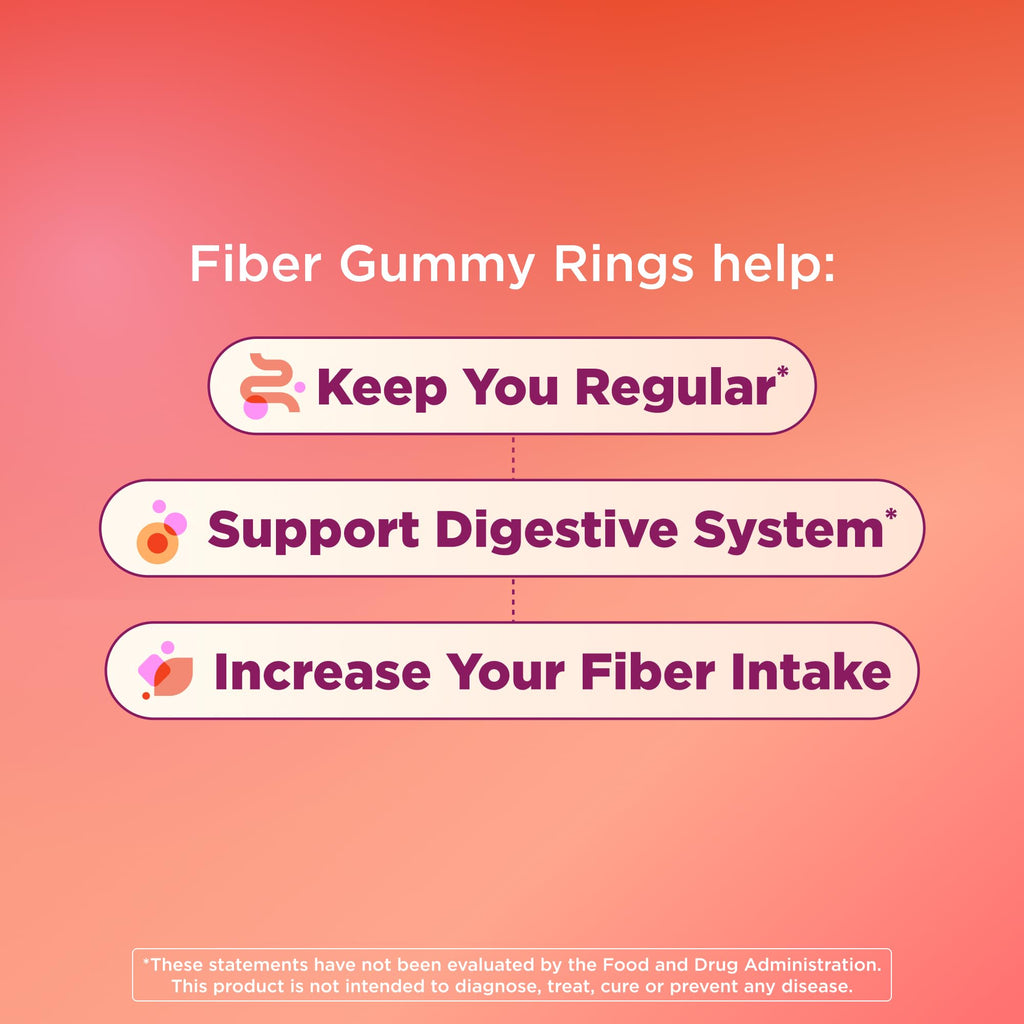OLLY Fiber Gummy Rings Prebiotic Digestive Health Strawberry

