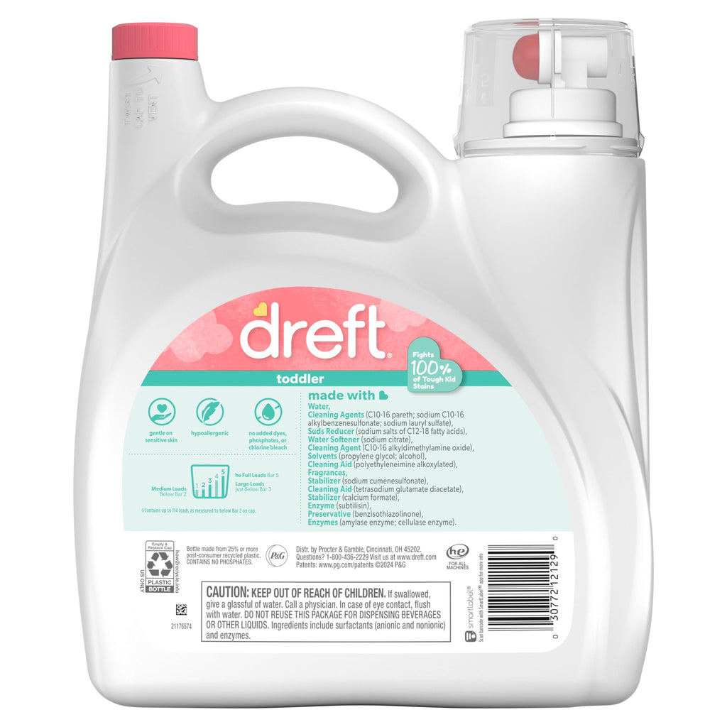 Dreft Toddler Liquid Laundry Detergent | Sensitive Skin


