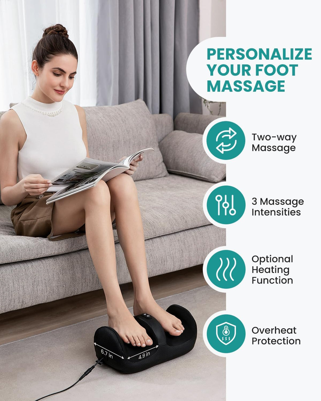 Nekteck Foot Massager with Heat Shiatsu Roller

