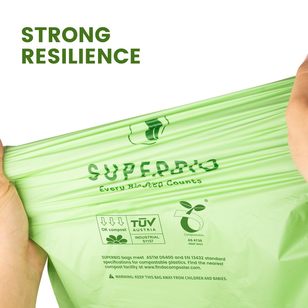 Compostable Drawstring Kitchen Waste Bags - SUPERBIO

