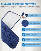 BPAWA Microfiber Flat Floor Mop with 4 Washable Pads

