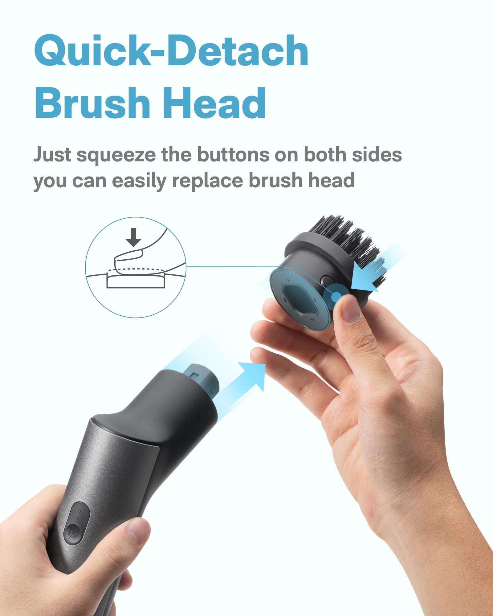 HOTO Cordless Spin Scrubber IPX7 Waterproof Long Handle

