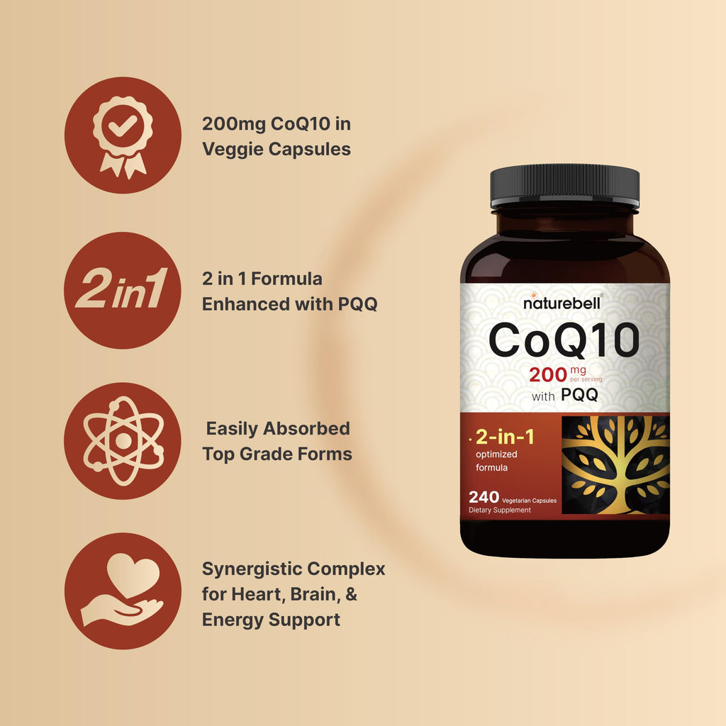 NatureBell Coenzyme Q with PQQ High Absorption Supplement

