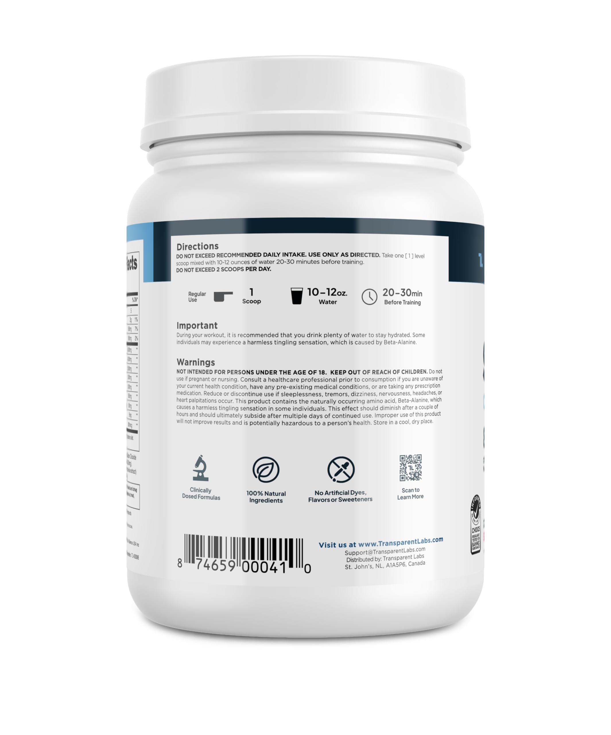 Transparent Labs Stim-Free Pre-Workout Powder

