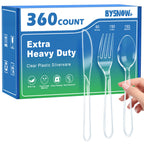 BYSNOW Disposable Plastic Cutlery Set BPA-Free

