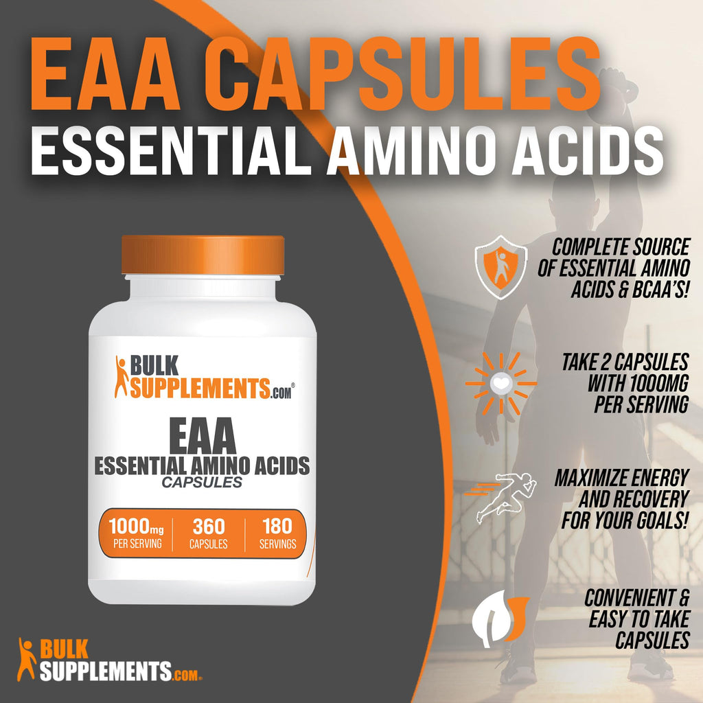 BulkSupplements Essential Amino Acids Capsules Gluten Free

