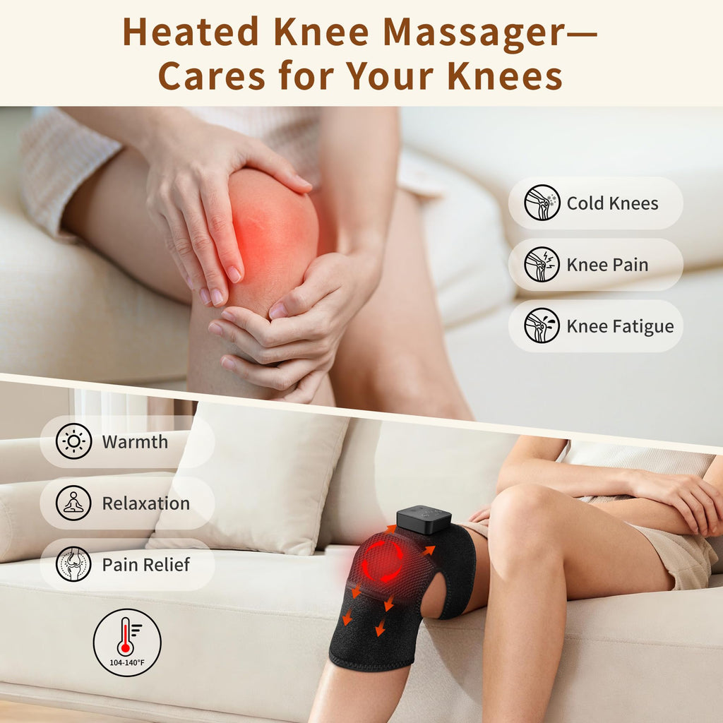 Nekteck Knee Massager with Heat - Cordless Vibration

